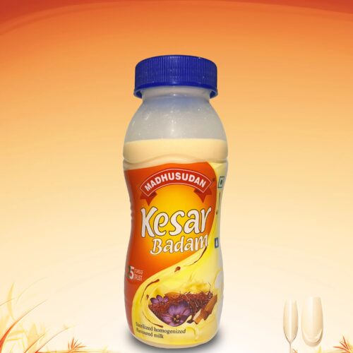 Madhusudan Flavored Milk 200 ml Kesar Badam Bottle Pack