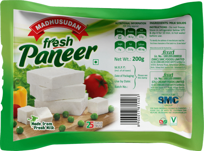 Madhusudan Fresh Paneer 200 gm Pack - Image 2